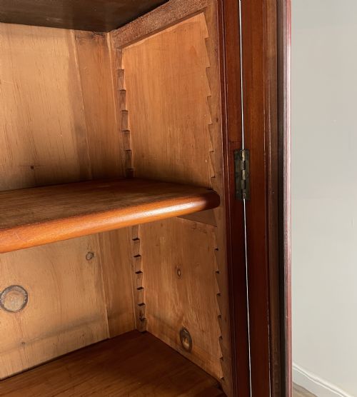 ANTIQUE 19TH CENTURY BOOKCASE ON CUPBOARD IN MAHOGANY - ADDITIONAL PHOTO 11