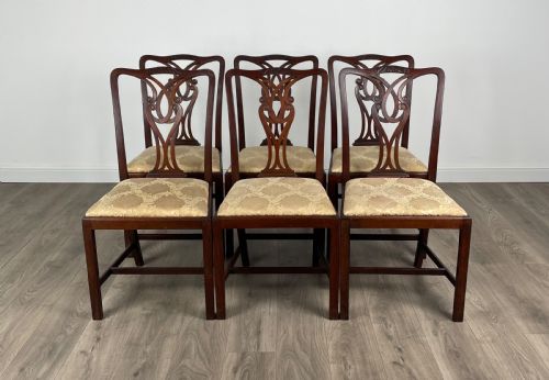 antique 18th century set of 6 dining chairs in mahogany - CATEGORY: ANTIQUE CHAIRS - DATED GEORGIAN