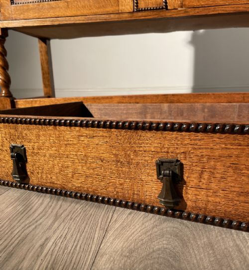 ANTIQUE EDWARDIAN SIDEBOARD IN GOLDEN OAK - ADDITIONAL PHOTO 2