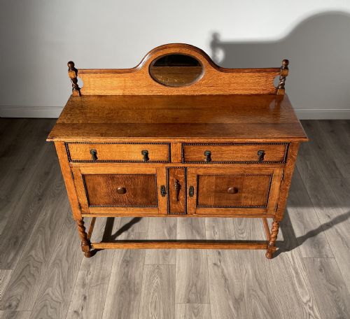 ANTIQUE EDWARDIAN SIDEBOARD IN GOLDEN OAK - ADDITIONAL PHOTO 3