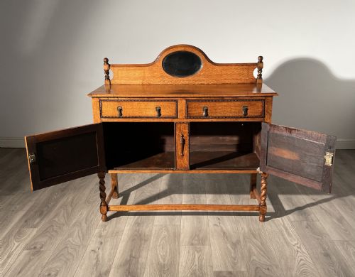 ANTIQUE EDWARDIAN SIDEBOARD IN GOLDEN OAK - ADDITIONAL PHOTO 5