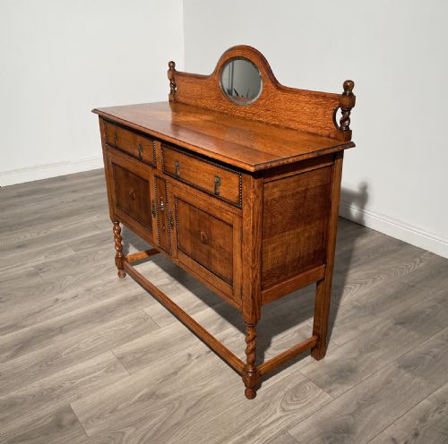 ANTIQUE EDWARDIAN SIDEBOARD IN GOLDEN OAK - ADDITIONAL PHOTO 6