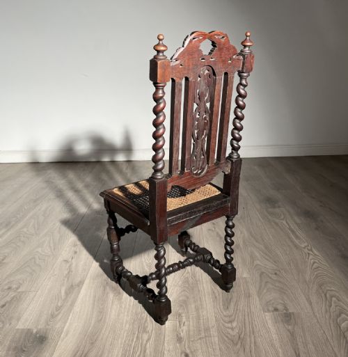 DETAILED VICTORIAN HALL CHAIR BEDROOM CHAIR IN OAK - ADDITIONAL PHOTO 5