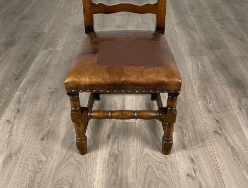 ANTIQUE SET OF 6 EDWARDIAN DINING CHAIRS IN OAK - ADDITIONAL PHOTO 10