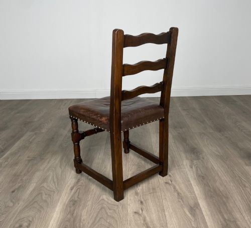 ANTIQUE SET OF 6 EDWARDIAN DINING CHAIRS IN OAK - ADDITIONAL PHOTO 11