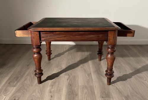 ANTIQUE 19TH CENTURY FREESTANDING LIBRARY TABLE WRITING TABLE IN MAHOGANY - ADDITIONAL PHOTO 4