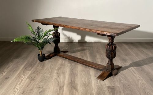 antique 18th century refractory style dining table in oak - CATEGORY: ANTIQUE TABLES - DATED 18TH CENTURY