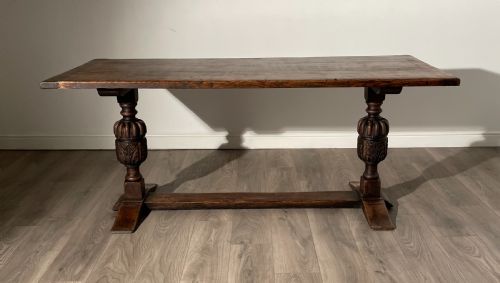 ANTIQUE 18TH CENTURY REFRACTORY STYLE DINING TABLE IN OAK - ADDITIONAL PHOTO 1