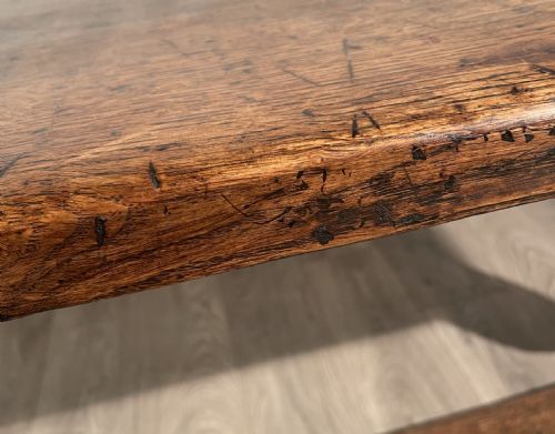 ANTIQUE 18TH CENTURY REFRACTORY STYLE DINING TABLE IN OAK - ADDITIONAL PHOTO 5