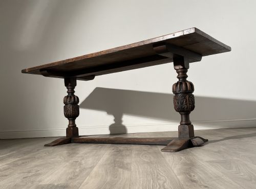 ANTIQUE 18TH CENTURY REFRACTORY STYLE DINING TABLE IN OAK - ADDITIONAL PHOTO 6