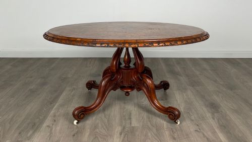 antique 19th century centre table in burr walnut - CATEGORY: ANTIQUE TABLES - DATED 19TH CENTURY