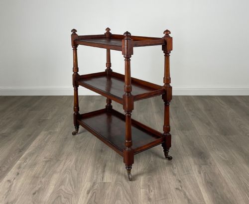 ANTIQUE 19TH CENTURY TEA TROLLEY IN MAHOGANY - ADDITIONAL PHOTO 4