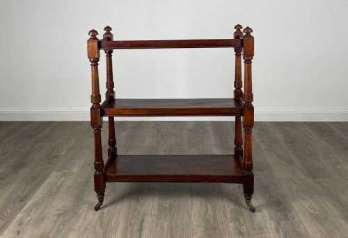 ANTIQUE 19TH CENTURY TEA TROLLEY IN MAHOGANY - ADDITIONAL PHOTO 5