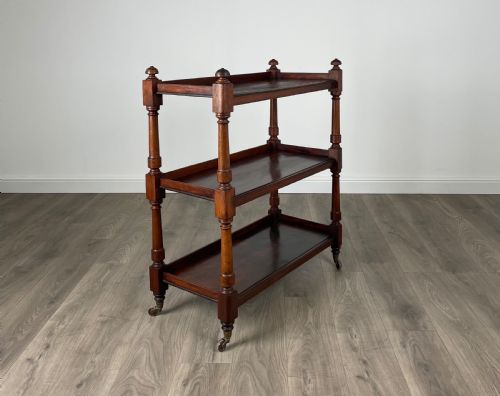 ANTIQUE 19TH CENTURY TEA TROLLEY IN MAHOGANY - ADDITIONAL PHOTO 6