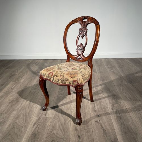 ANTIQUE 20TH CENTURY SET OF 8 CARVED DINING CHAIRS IN MAHOGANY - ADDITIONAL PHOTO 1