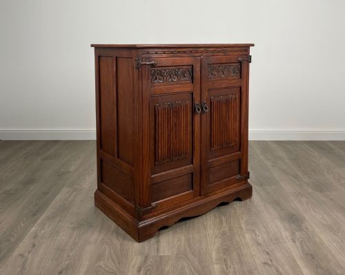 ANTIQUE 20TH CENTURY OLD CHARM CUPBOARD IN OAK - ADDITIONAL PHOTO 9