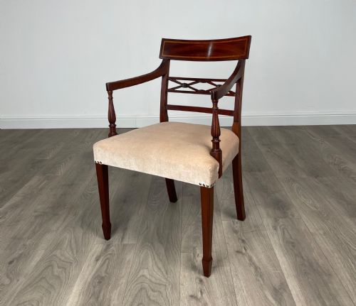 ANTIQUE 20TH CENTURY SET OF 8 INLAID DINING CHAIRS IN MAHOGANY - ADDITIONAL PHOTO 1