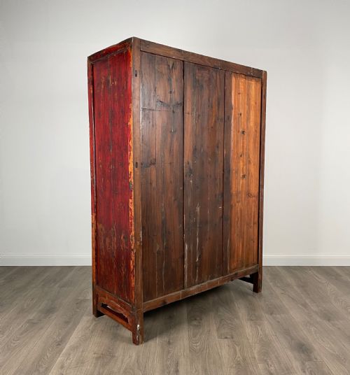 ANTIQUE 19TH CENTURY CHINESE CUPBOARD IN EBONISED PINE - ADDITIONAL PHOTO 4