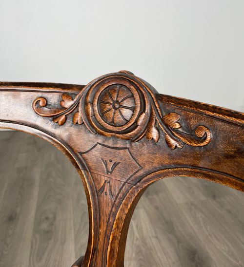 ANTIQUE SET OF 6 EDWARDIAN DINING CHAIRS IN OAK - ADDITIONAL PHOTO 3