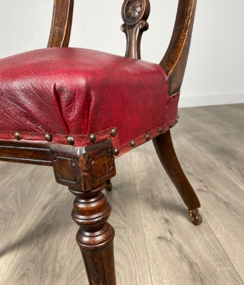 ANTIQUE SET OF 6 EDWARDIAN DINING CHAIRS IN OAK - ADDITIONAL PHOTO 5