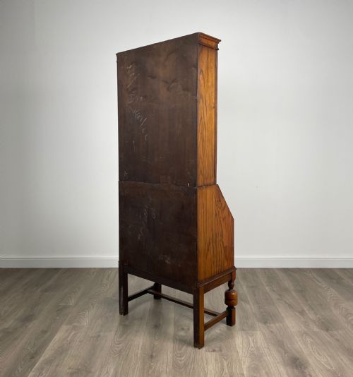 ANTIQUE EDWARDIAN BUREAU BOOKCASE IN OAK - ADDITIONAL PHOTO 7