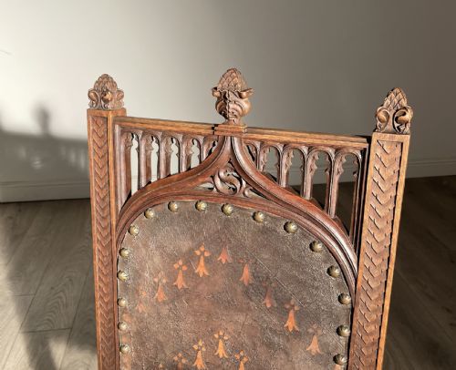 ANTIQUE 18TH CENTURY GOTHIC STYLE BEDROOM CHAIR HALL CHAIR - ADDITIONAL PHOTO 2