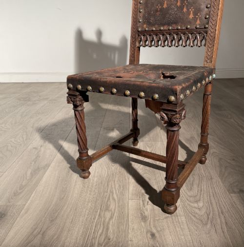 ANTIQUE 18TH CENTURY GOTHIC STYLE BEDROOM CHAIR HALL CHAIR - ADDITIONAL PHOTO 3