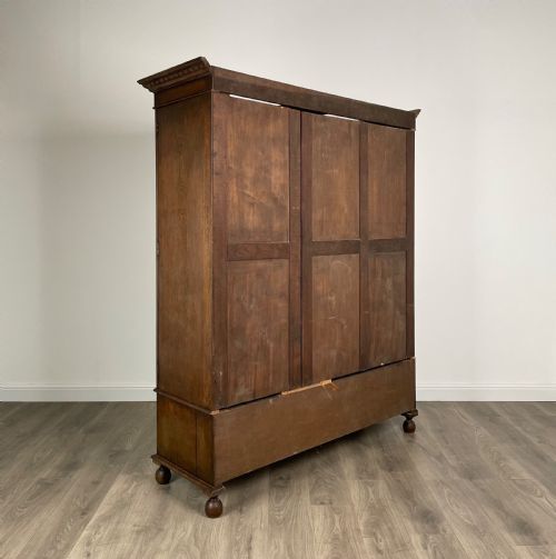 LARGE 20TH CENTURY EDWARDIAN WARDROBE IN OAK - ADDITIONAL PHOTO 4