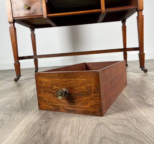 ANTIQUE 19TH CENTURY MARBLE TOP WASHSTAND IN ROSEWOOD - ADDITIONAL PHOTO 3