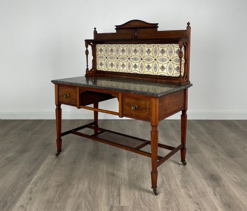 ANTIQUE 19TH CENTURY MARBLE TOP WASHSTAND IN ROSEWOOD - ADDITIONAL PHOTO 5