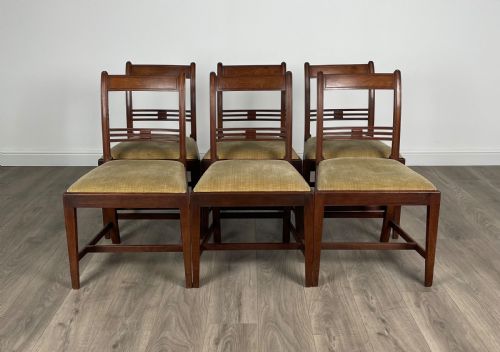 antique 18th century set of 6 dining chairs in mahogany - CATEGORY: ANTIQUE CHAIRS - DATED GEORGIAN