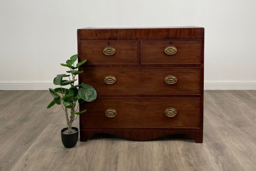antique 18th century inlaid chest of drawers in mahogany - CATEGORY: ANTIQUE CHEST OF DRAWERS - DATED GEORGIAN