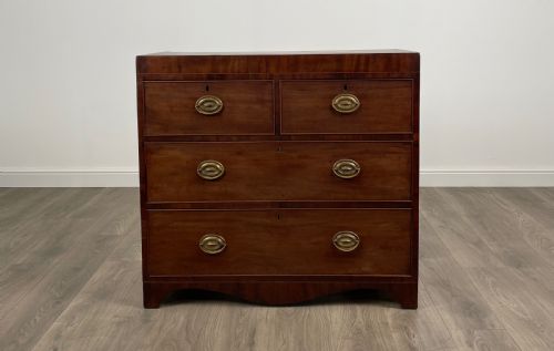 ANTIQUE 18TH CENTURY INLAID CHEST OF DRAWERS IN MAHOGANY - ADDITIONAL PHOTO 4