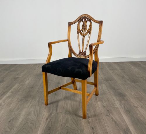 ANTIQUE 20TH CENTURY SET OF 10 HEPPLEWHITE SHIELD BACK DINING CHAIRS - ADDITIONAL PHOTO 1