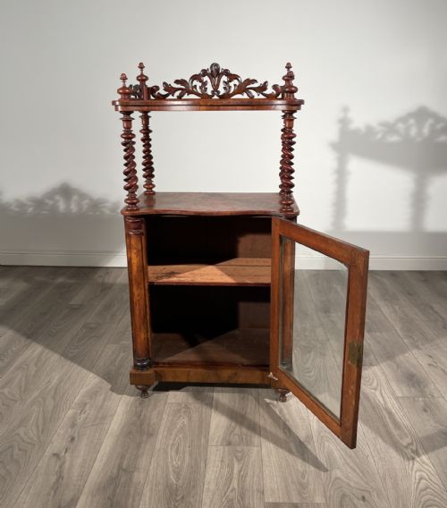 ANTIQUE 19TH CENTURY DISPLAY CABINET IN WALNUT - ADDITIONAL PHOTO 1