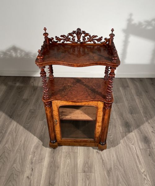 ANTIQUE 19TH CENTURY DISPLAY CABINET IN WALNUT - ADDITIONAL PHOTO 4