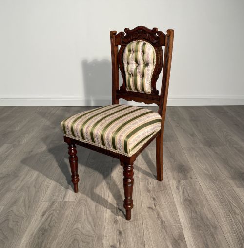 ANTIQUE SET OF 6 EDWARDIAN DINING CHAIRS IN OAK - ADDITIONAL PHOTO 1