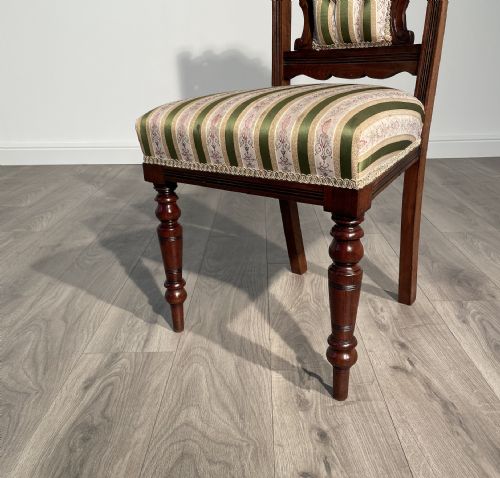 ANTIQUE SET OF 6 EDWARDIAN DINING CHAIRS IN OAK - ADDITIONAL PHOTO 2