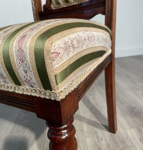 ANTIQUE SET OF 6 EDWARDIAN DINING CHAIRS IN OAK - ADDITIONAL PHOTO 3