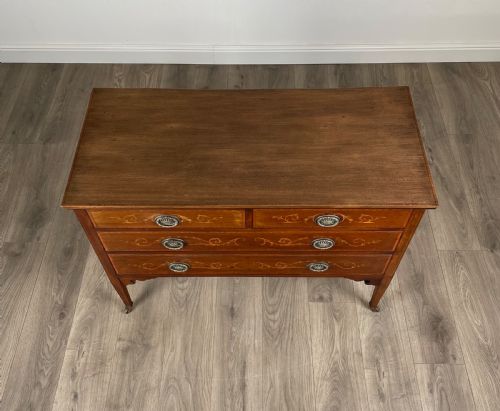 ANTIQUE 19TH CENTURY INLAID CHEST OF DRAWERS IN MAHOGANY - ADDITIONAL PHOTO 5