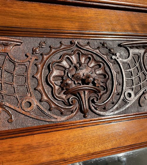 ANTIQUE EDWARDIAN COMPACTUM WARDROBE IN WALNUT - ADDITIONAL PHOTO 10