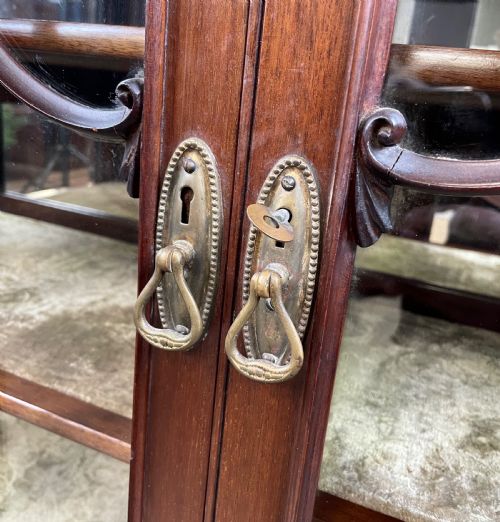 ANTIQUE 19TH CENTURY DISPLAY CABINET IN MAHOGANY - ADDITIONAL PHOTO 9