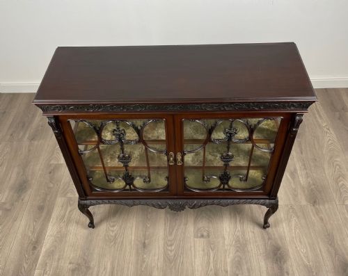 ANTIQUE 19TH CENTURY DISPLAY CABINET IN MAHOGANY - ADDITIONAL PHOTO 11