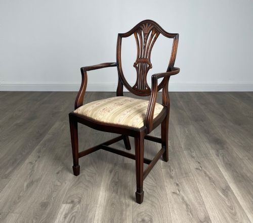 ANTIQUE SET OF 6 EDWARDIAN SHIELD BACK DINING CHAIRS IN MAHOGANY - ADDITIONAL PHOTO 1