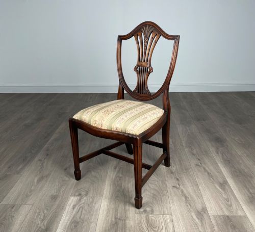 ANTIQUE SET OF 6 EDWARDIAN SHIELD BACK DINING CHAIRS IN MAHOGANY - ADDITIONAL PHOTO 2