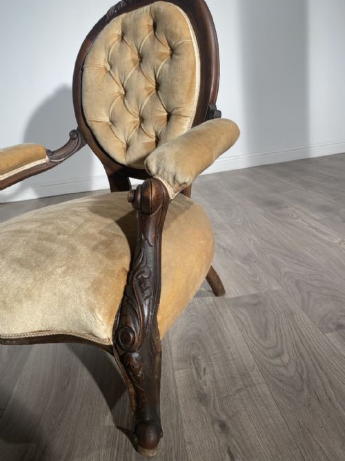 ANTIQUE 19TH CENTURY SPOON BACK ARMCHAIR IN MAHOGANY - ADDITIONAL PHOTO 3