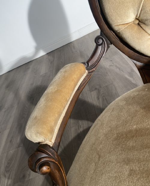 ANTIQUE 19TH CENTURY SPOON BACK ARMCHAIR IN MAHOGANY - ADDITIONAL PHOTO 7
