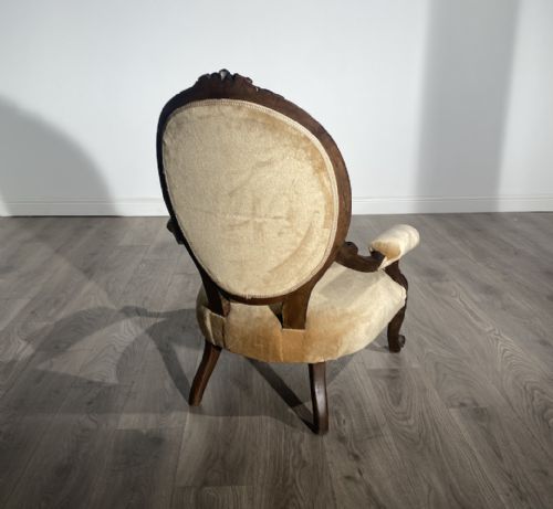 ANTIQUE 19TH CENTURY SPOON BACK ARMCHAIR IN MAHOGANY - ADDITIONAL PHOTO 8