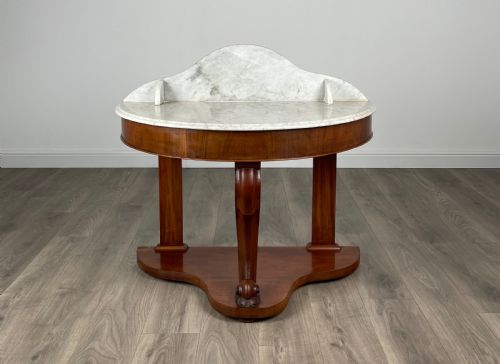 antique 19th century marble top washstand in mahogany - CATEGORY: ANTIQUE TABLES - DATED VICTORIAN
