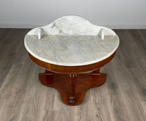 ANTIQUE 19TH CENTURY MARBLE TOP WASHSTAND IN MAHOGANY - ADDITIONAL PHOTO 1